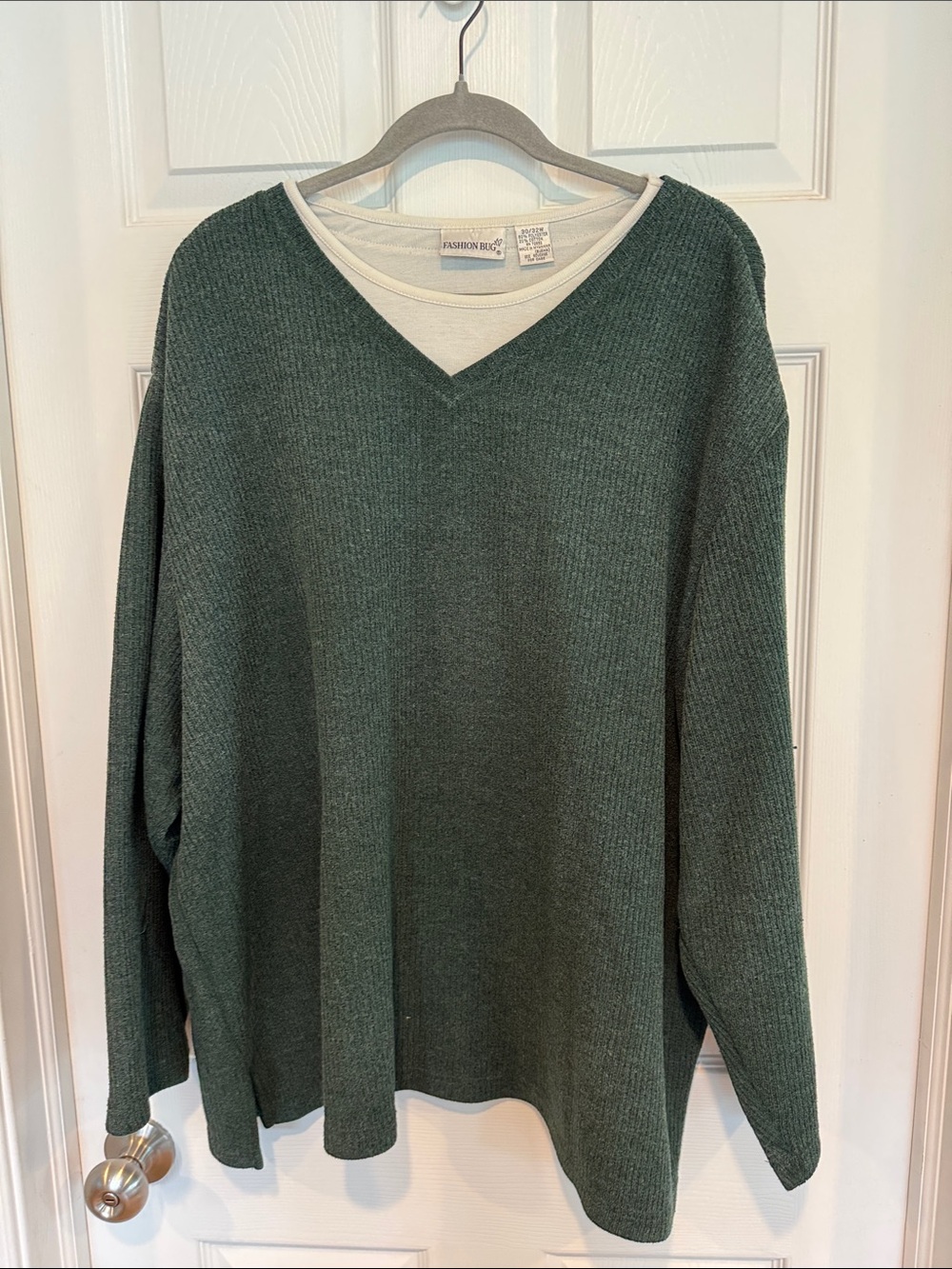 Fashion Bug Dark Green V-Neck Shirt